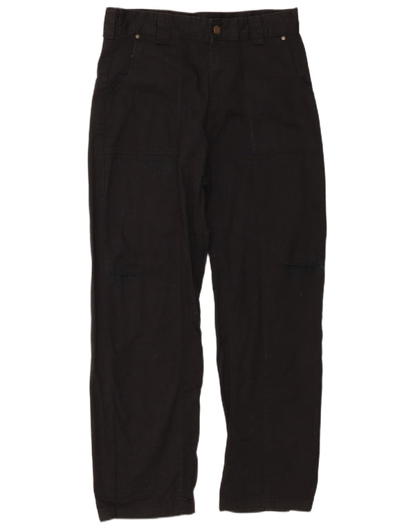 Zara Calça masculina reta casual desgastada UE 42 grande W32 L29 preta