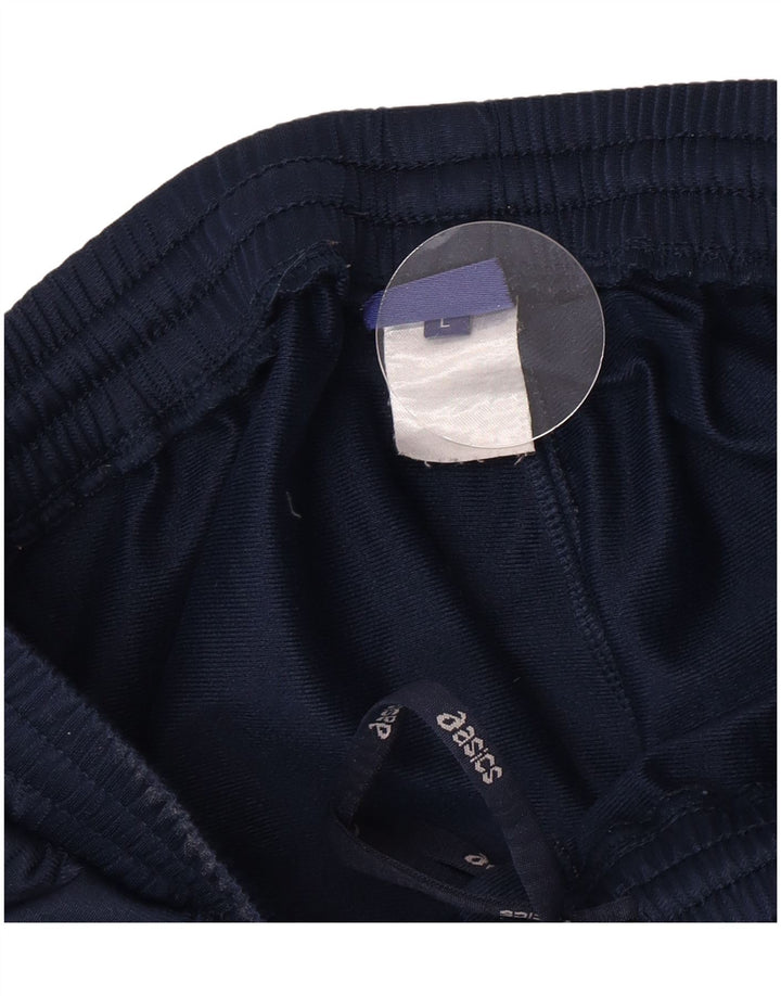 Calças de treino Asics Boys 13-14 anos grandes azul marinho poliéster