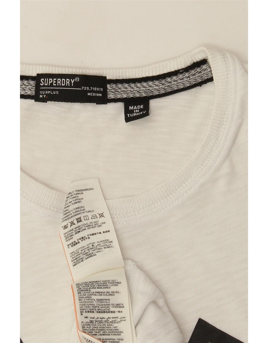 Camiseta masculina gráfica SUPERDRY Top médio algodão branco
