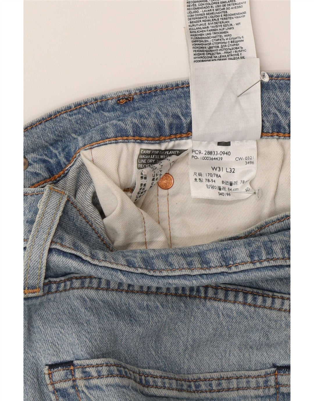 Calça Jeans Levis 512 Slim Masculina W31 L32 Azul Algodão