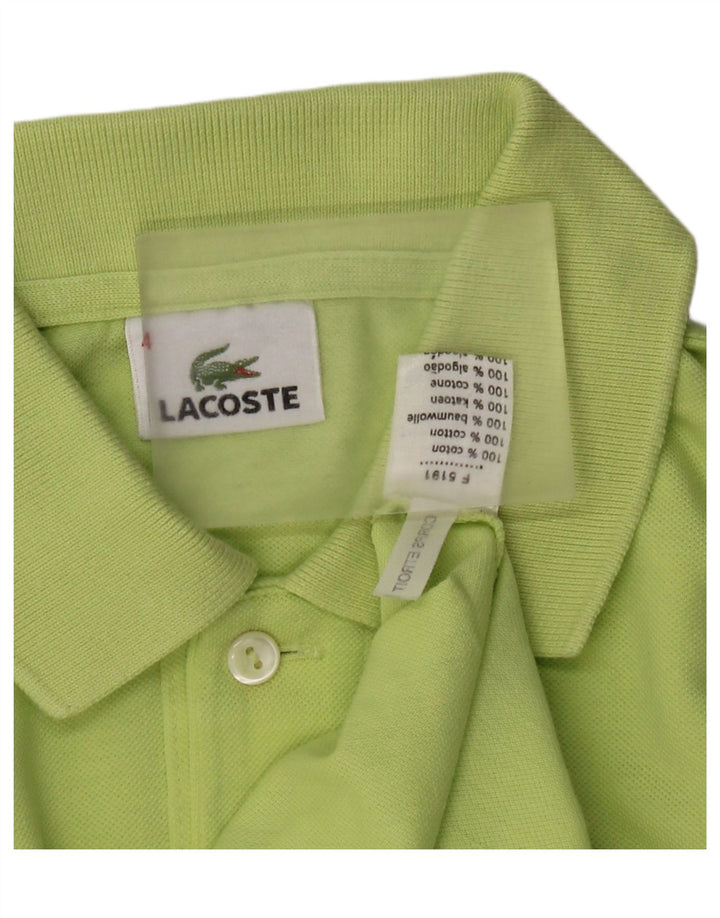 Camisa polo masculina Lacoste tamanho 4 algodão verde médio