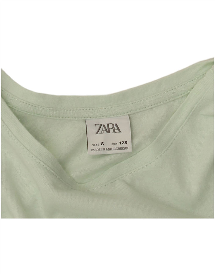 Vestido evasê feminino ZARA 7-8 anos verde