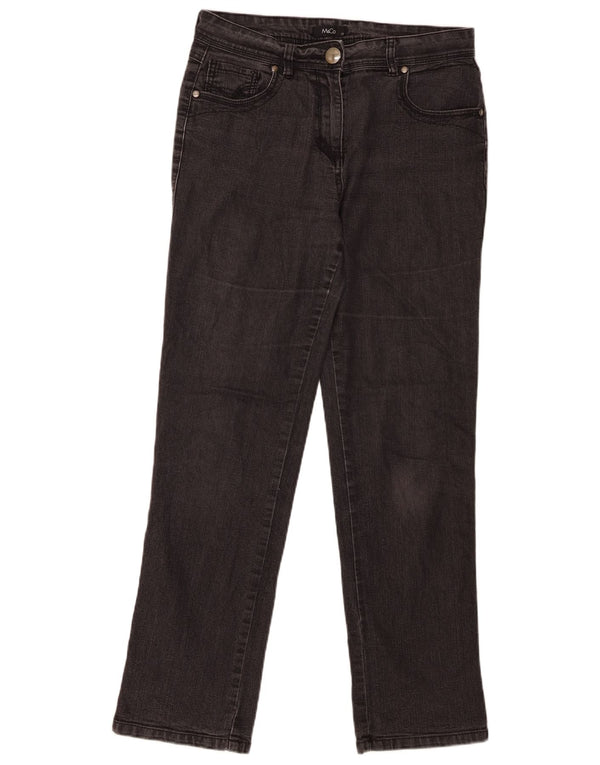 Jeans retos femininos M&Co UK 12 médio W30 L30 cinza