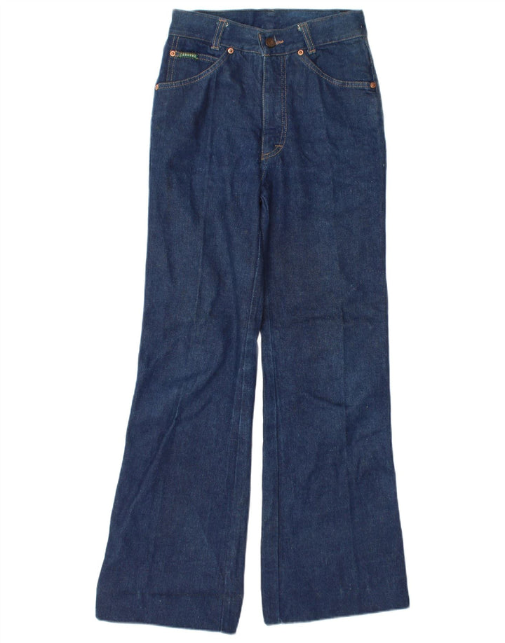 Calça jeans feminina Carrera de perna larga IT 42 médio W28 L29 algodão azul