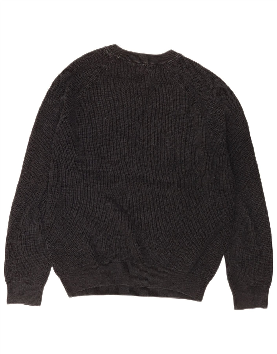 Zara Suéter masculino com gola redonda, algodão preto médio
