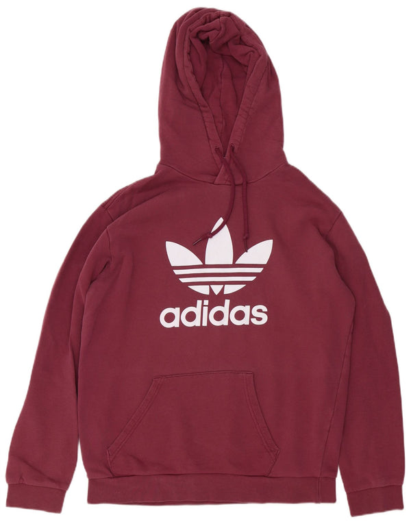 Adidas Mens Graphic Hoodie Jumper Médio Algodão Borgonha