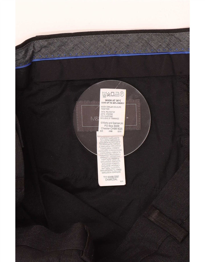 Calça masculina Marks & Spencer Slim Fit W34 L31 Poliéster Preto