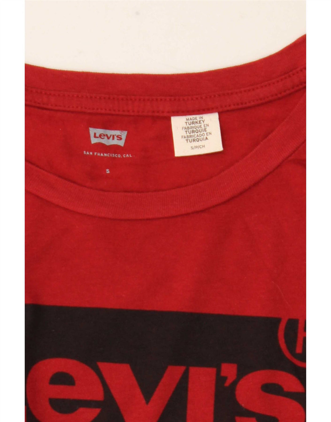 Camiseta feminina gráfica Levi's UK 10 pequena vermelha