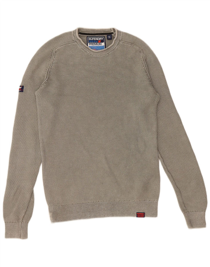 Suéter masculino Superdry com gola redonda e algodão verde pequeno