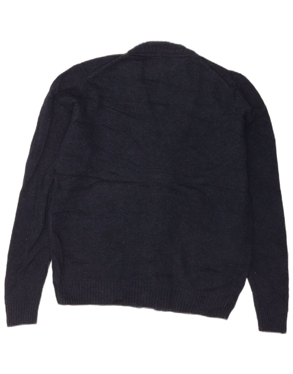 Suéter cardigã masculino Marks & Spencer pequeno azul marinho