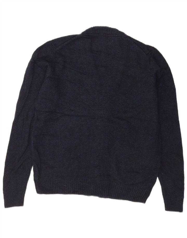 Suéter cardigã masculino Marks & Spencer pequeno azul marinho