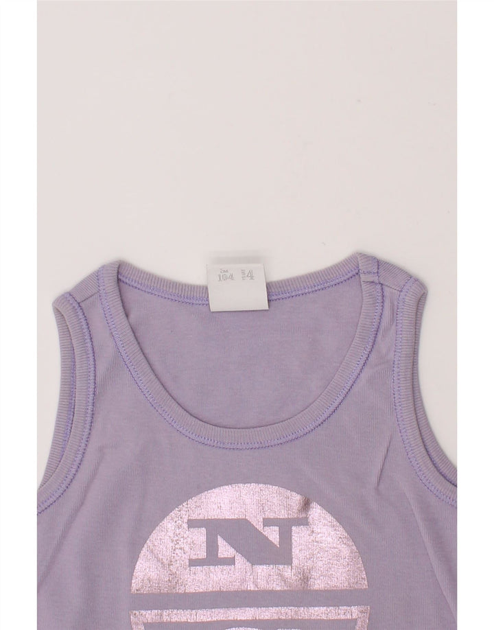 NORTH SAILS Girls Graphic Vest Top 3-4 Years Purple Cotton Vintage North Sails and Second-Hand North Sails from Messina Hembry 