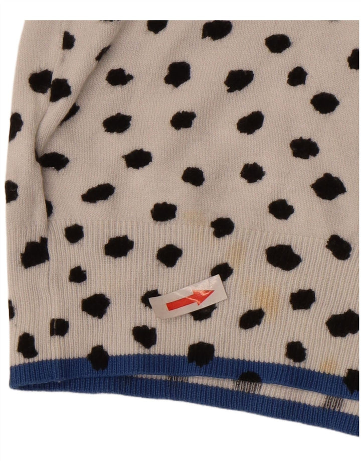 Suéter cardigã feminino Marks & Spencer Reino Unido 10 viscose manchada branca pequena