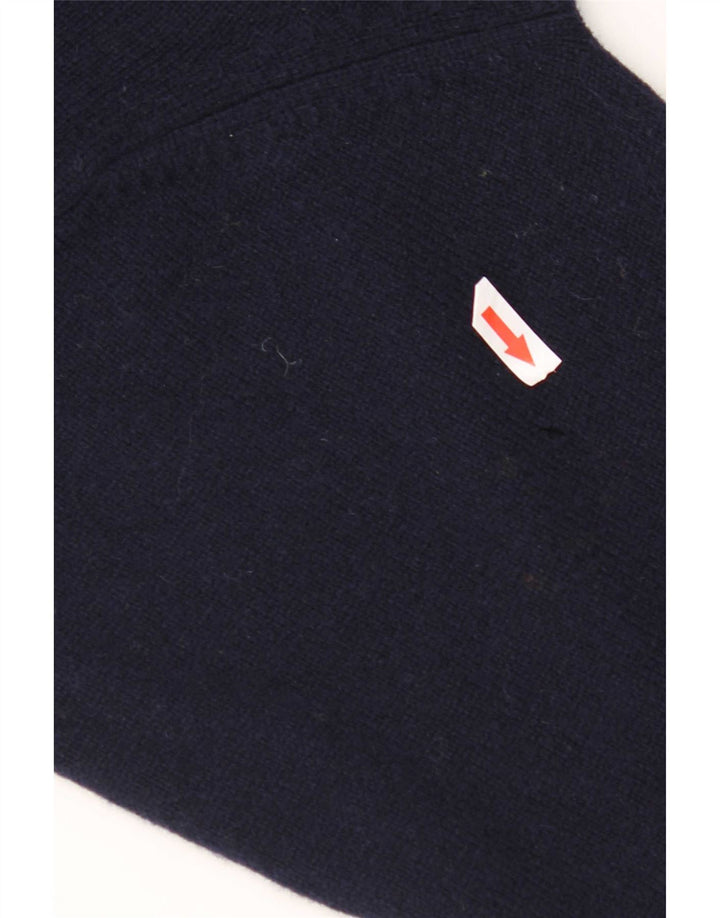 Suéter masculino Musto com zíper e gola em lã de cordeiro grande azul marinho