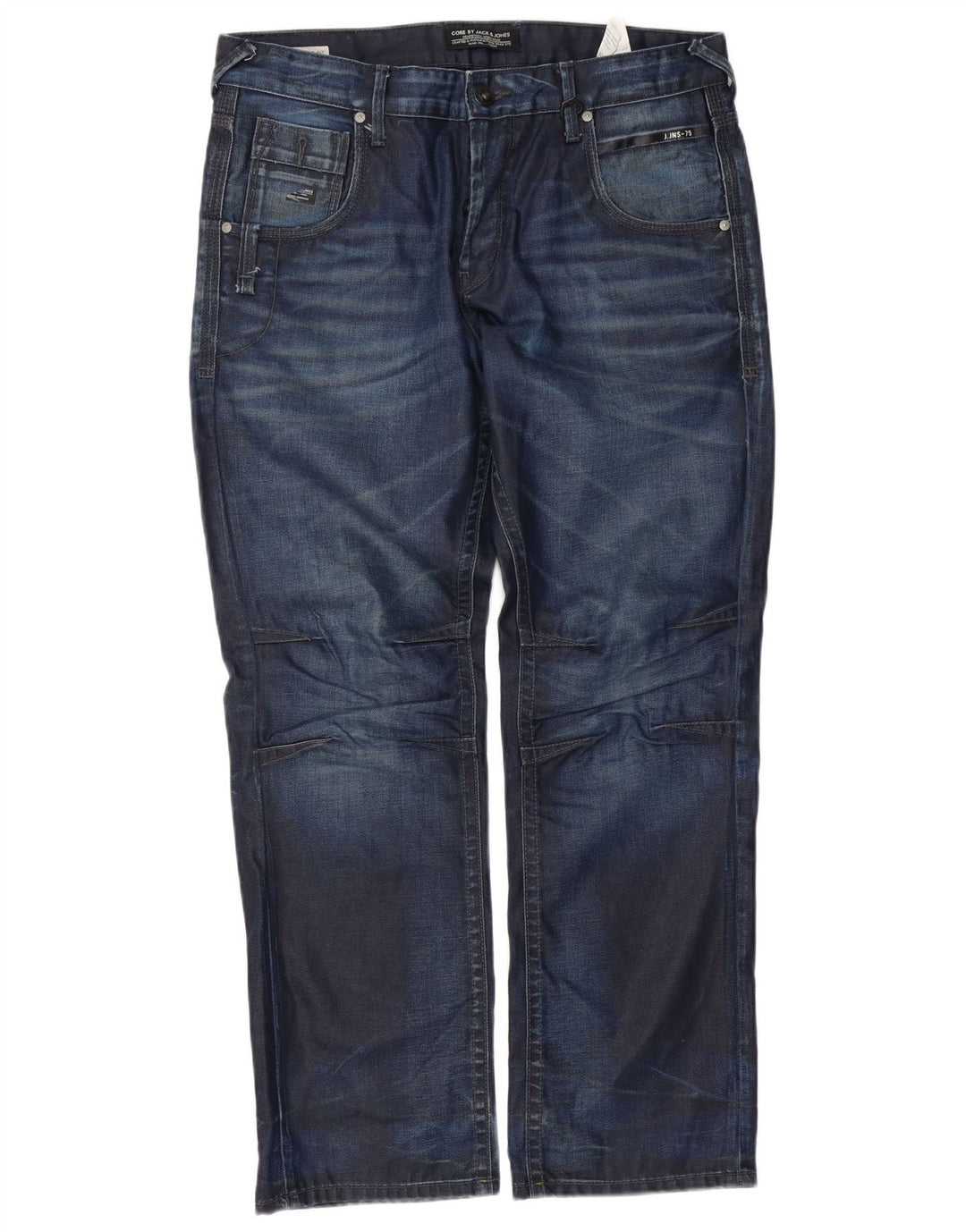 Jeans retos masculinos Jack & Jones W34 L30 algodão azul
