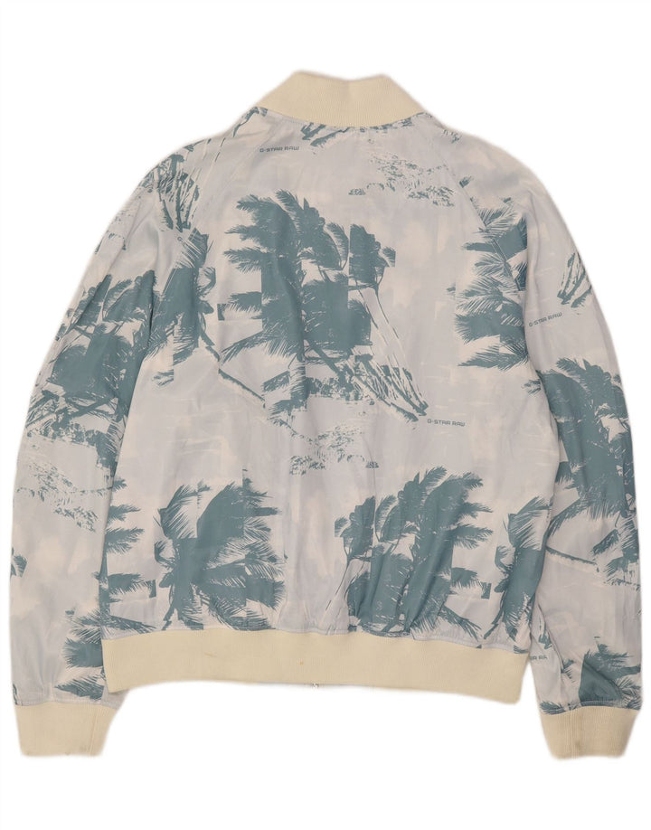 Jaqueta bomber gráfica masculina G-Star UK 44 2XL poliéster floral azul