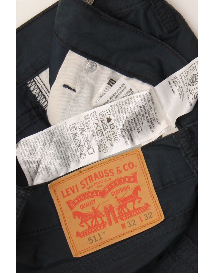 Levi's Masculino 511 Slim Jeans W32 L32 Azul Marinho Algodão