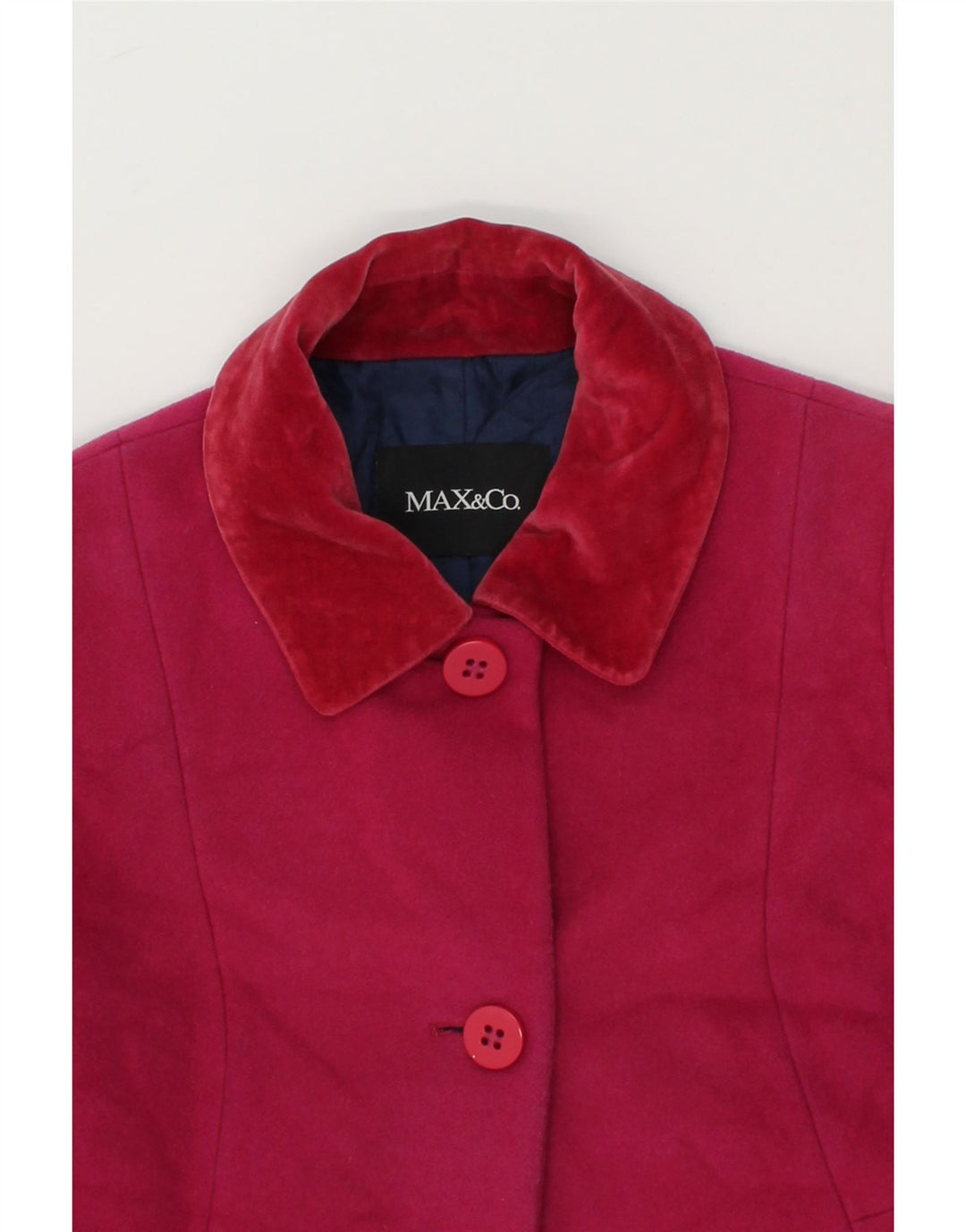 MAX & CO. Womens Overcoat UK 12 Medium  Pink Wool Vintage Max & Co. and Second-Hand Max & Co. from Messina Hembry 