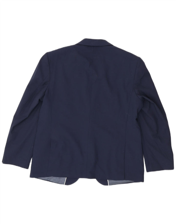 Jaqueta blazer masculina de 2 botões Marks & Spencer Reino Unido 44 2XL lã azul marinho