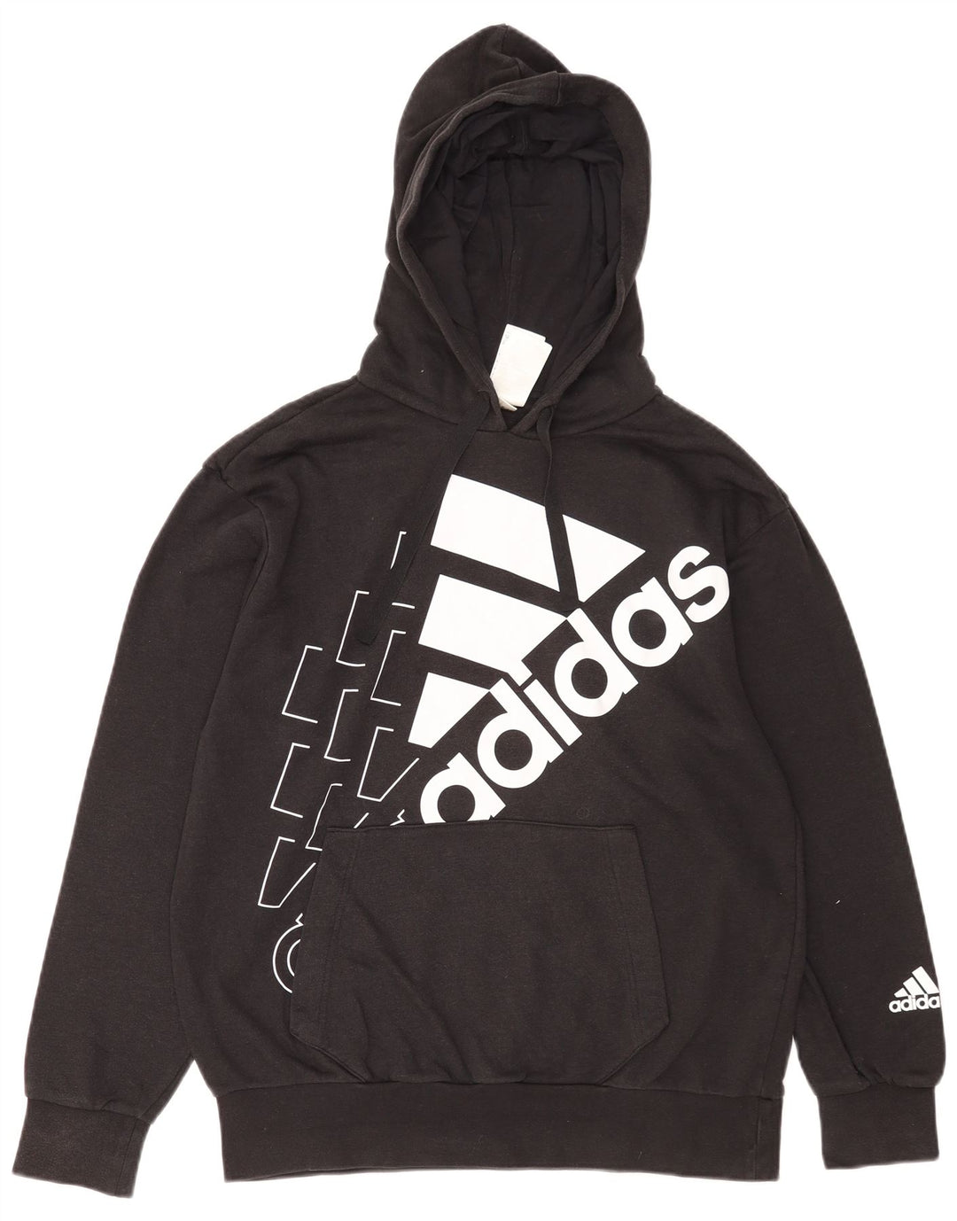 Adidas masculino gráfico moletom com capuz médio algodão preto