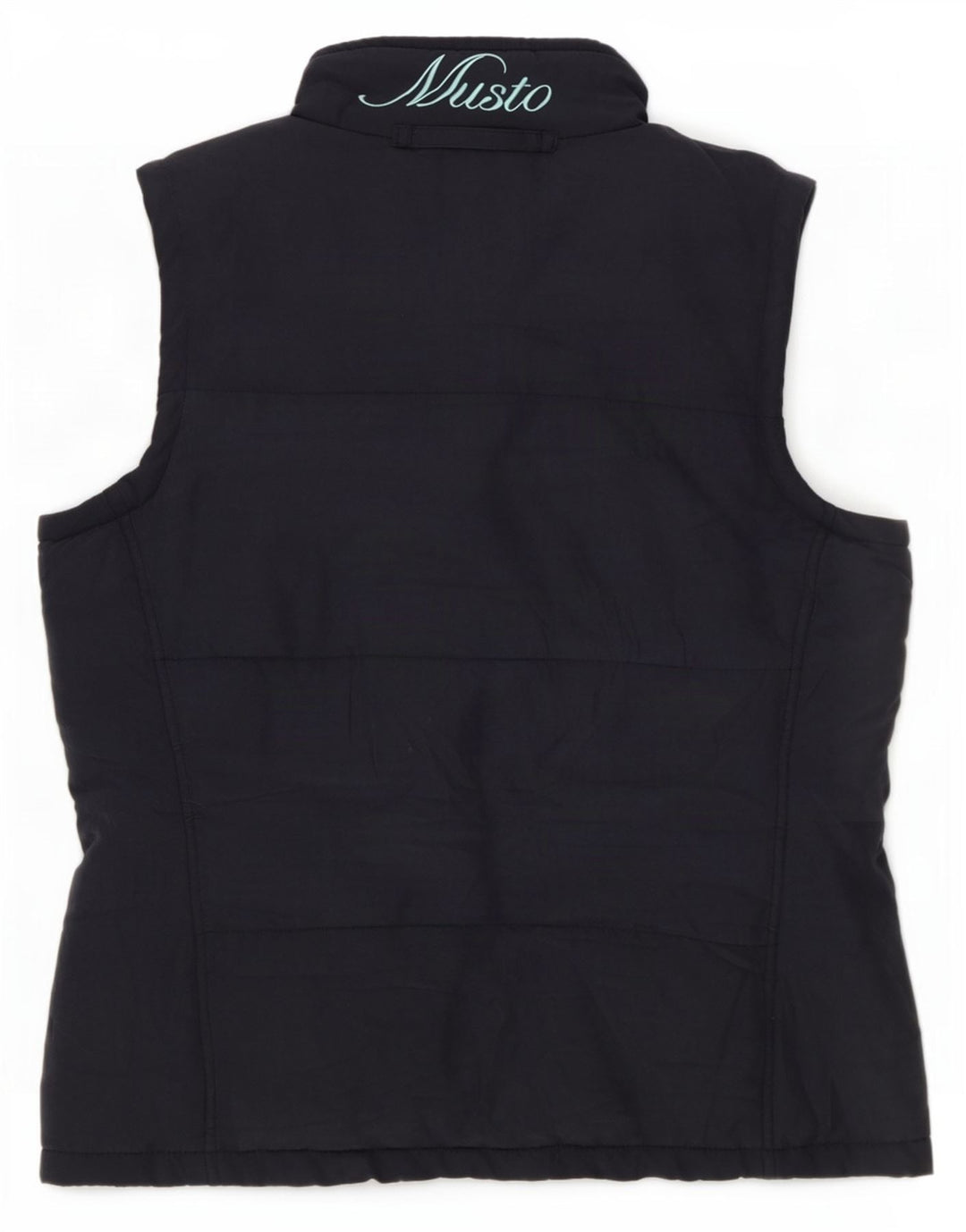 Colete acolchoado feminino Musto UK 14 grande poliéster azul marinho