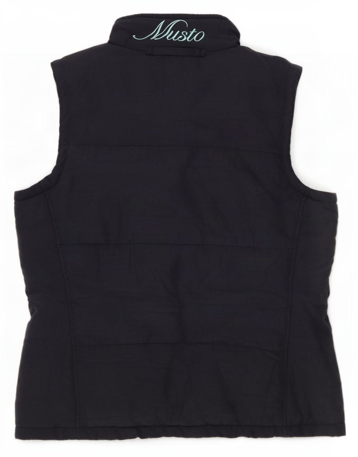 Colete acolchoado feminino Musto UK 14 grande poliéster azul marinho