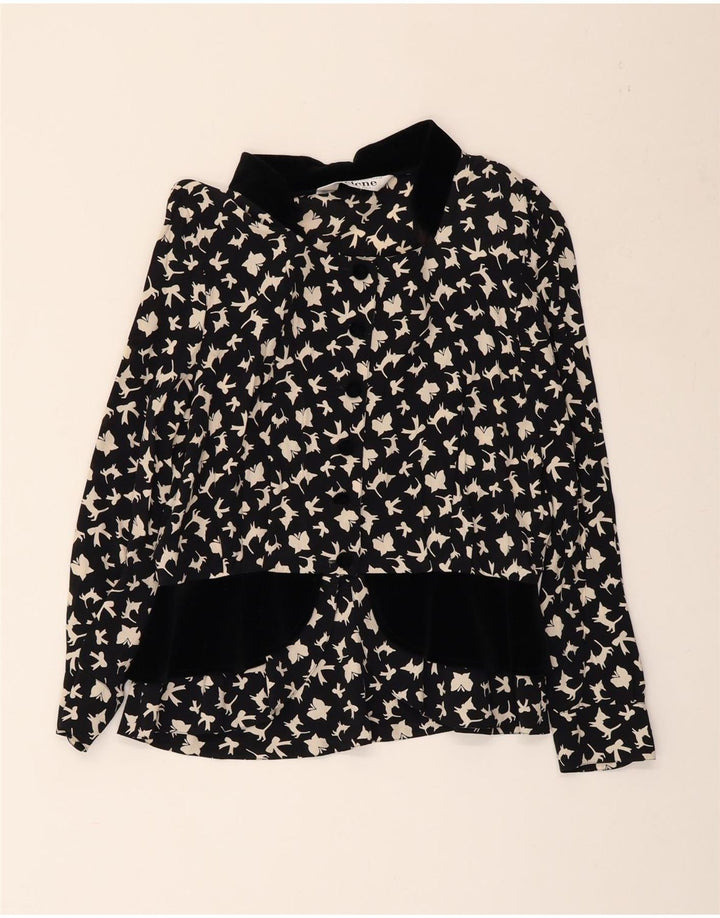 Blusa feminina SELENE com estampa abstrata Reino Unido 18 XL borboleta preta