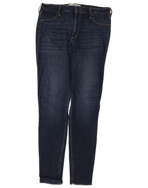 Hollister feminino curvilíneo cintura alta legging skinny jeans W31 L30 azul marinho