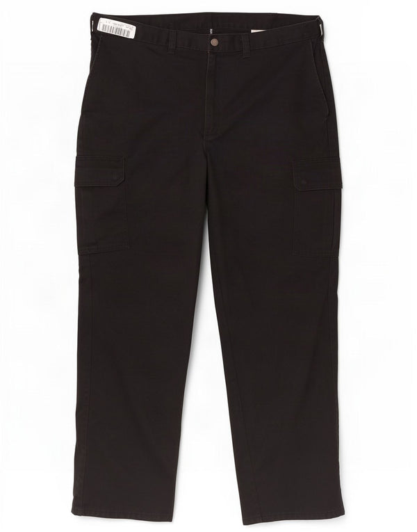 Calças cargo retas masculinas Dickies W42 L32 poliéster preto