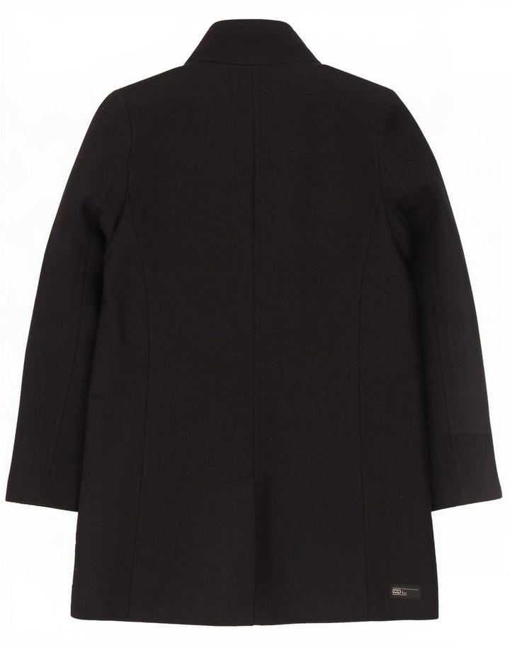 Casaco feminino Zara com peito duplo Reino Unido 14 lã preta média