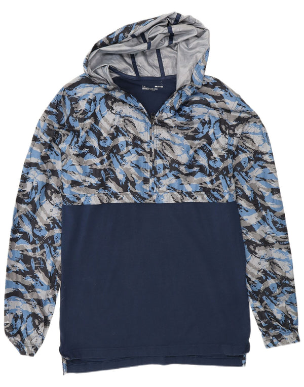 Under Armour Mens Zip Neck Hoodie Jumper pequeno algodão camuflado azul marinho