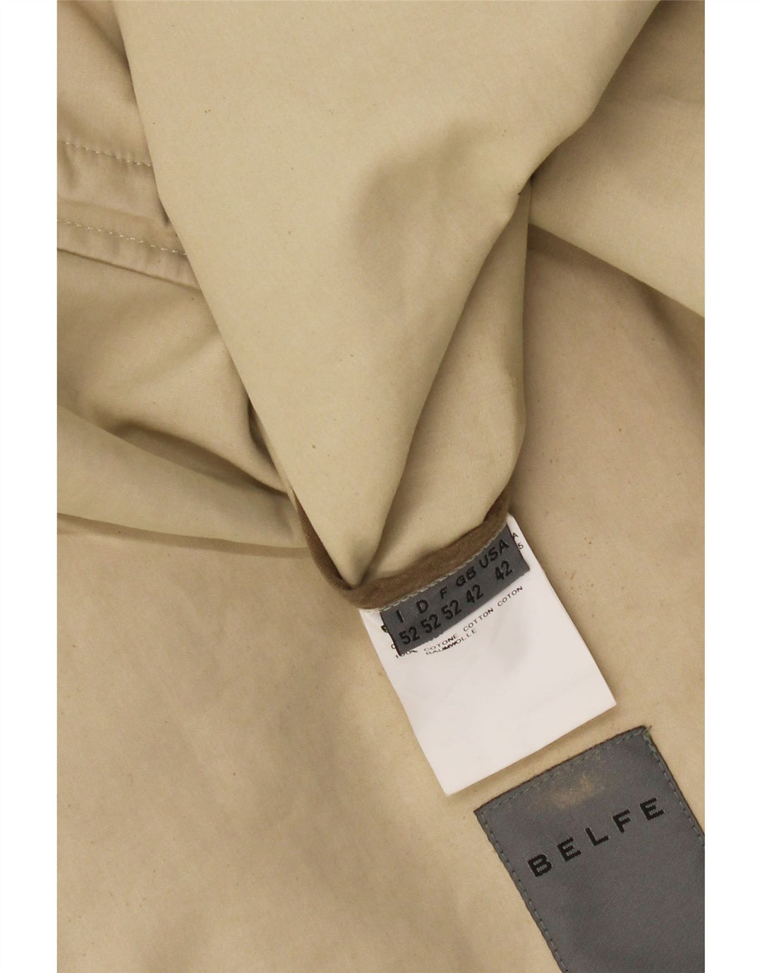 Sobretudo masculino Belfe UK 42 XL algodão bege