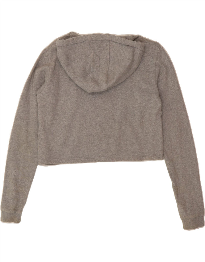 UMBRO Womens Oversized Crop Graphic Hoodie Jumper UK 6 XS Grey Cotton Vintage Umbro and Second-Hand Umbro from Messina Hembry 