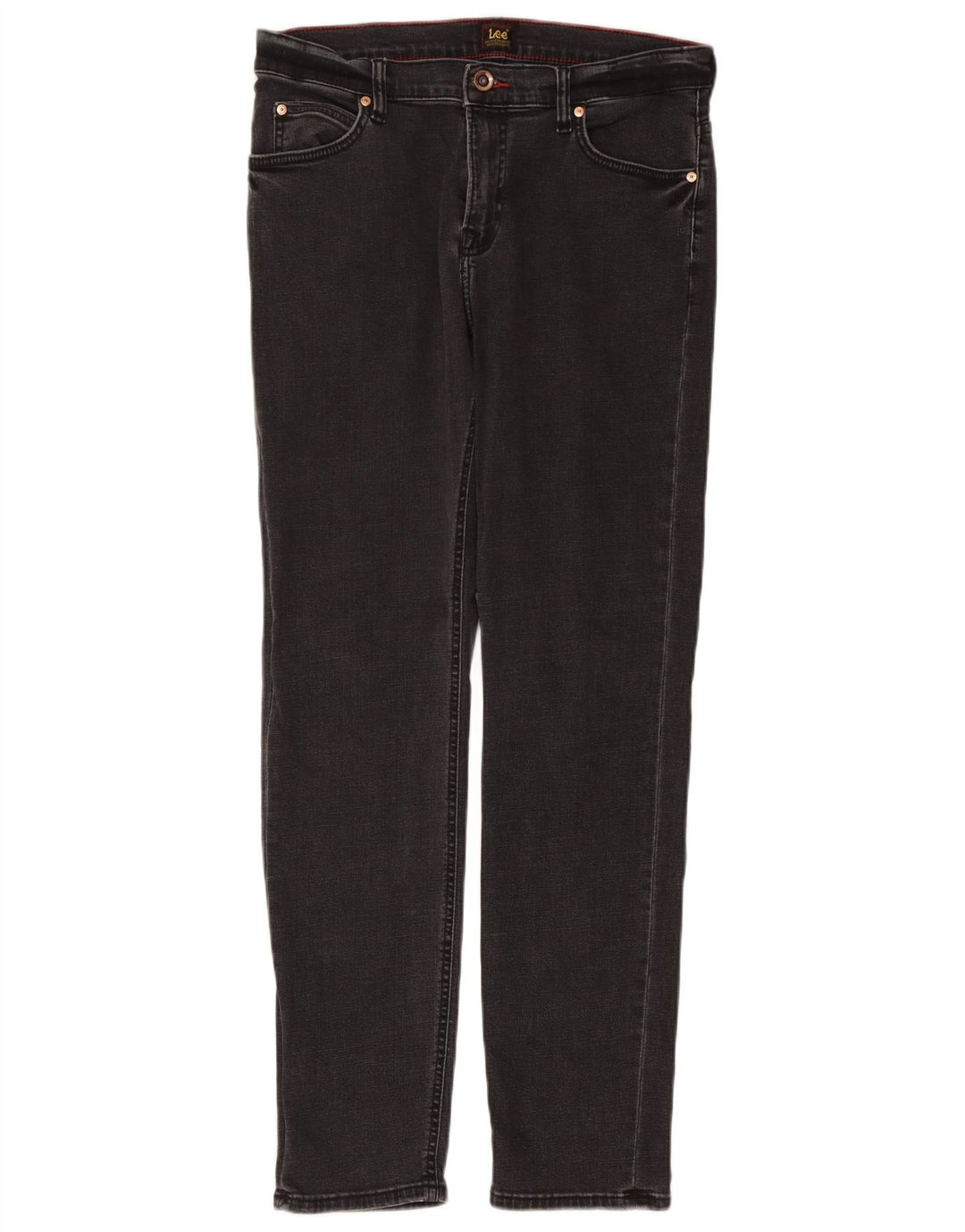 LEE Mens Rider Straight Jeans W32 L32 Cinza Algodão