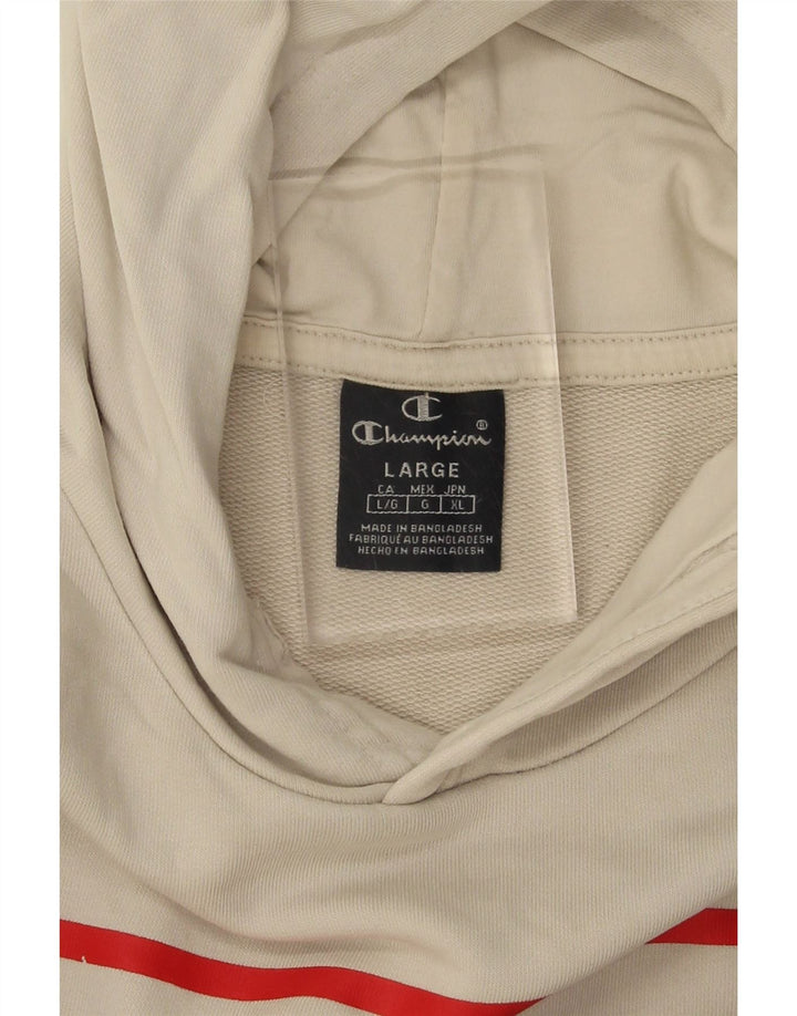 CHAMPION Suéter masculino com capuz gráfico grande off white