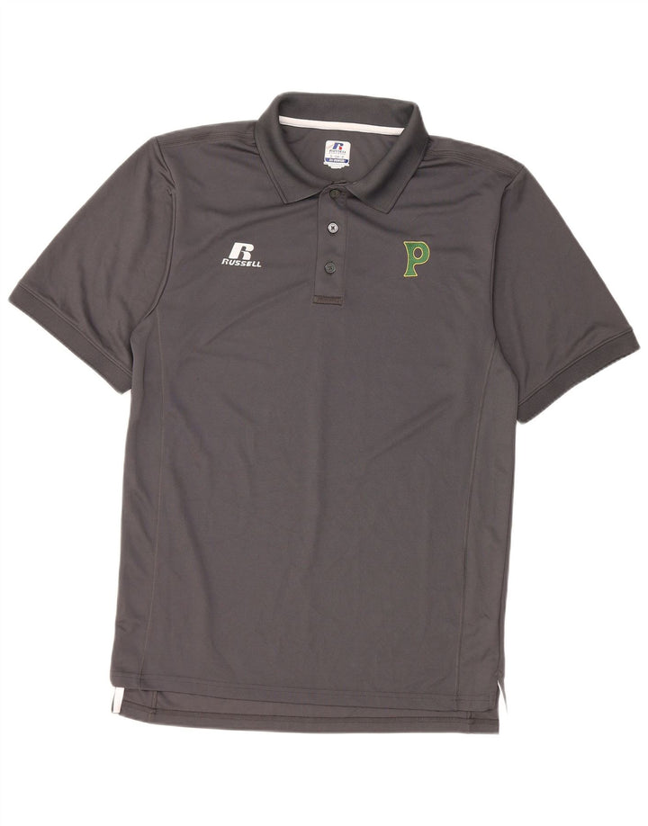 Camisa pólo masculina Russell Athletic poliéster cinza pequeno