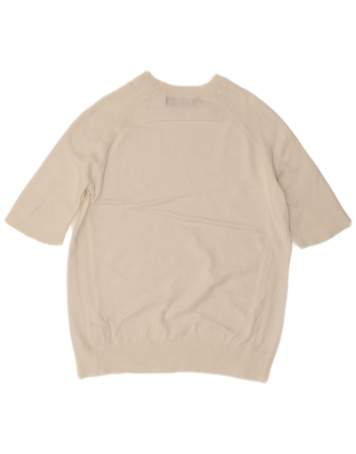 Suéter feminino Marks & Spencer com gola canoa Reino Unido 10 pequeno branco