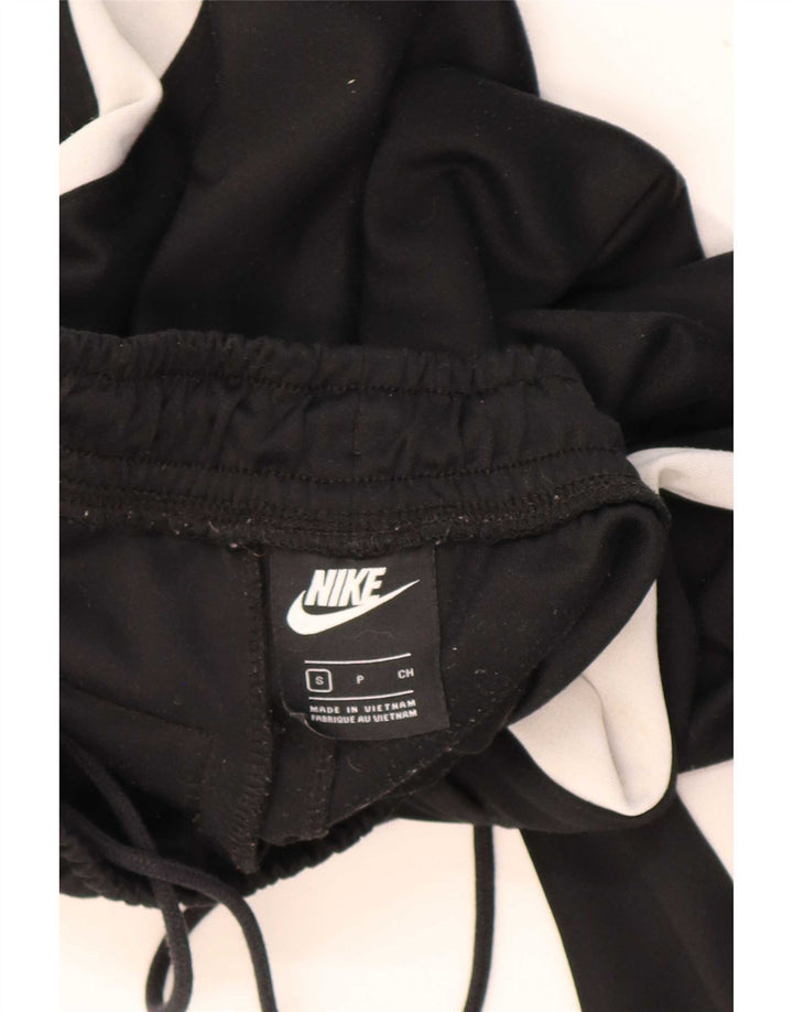 Calça de treino Nike masculina Swoosh pequena preta colorblock poliéster