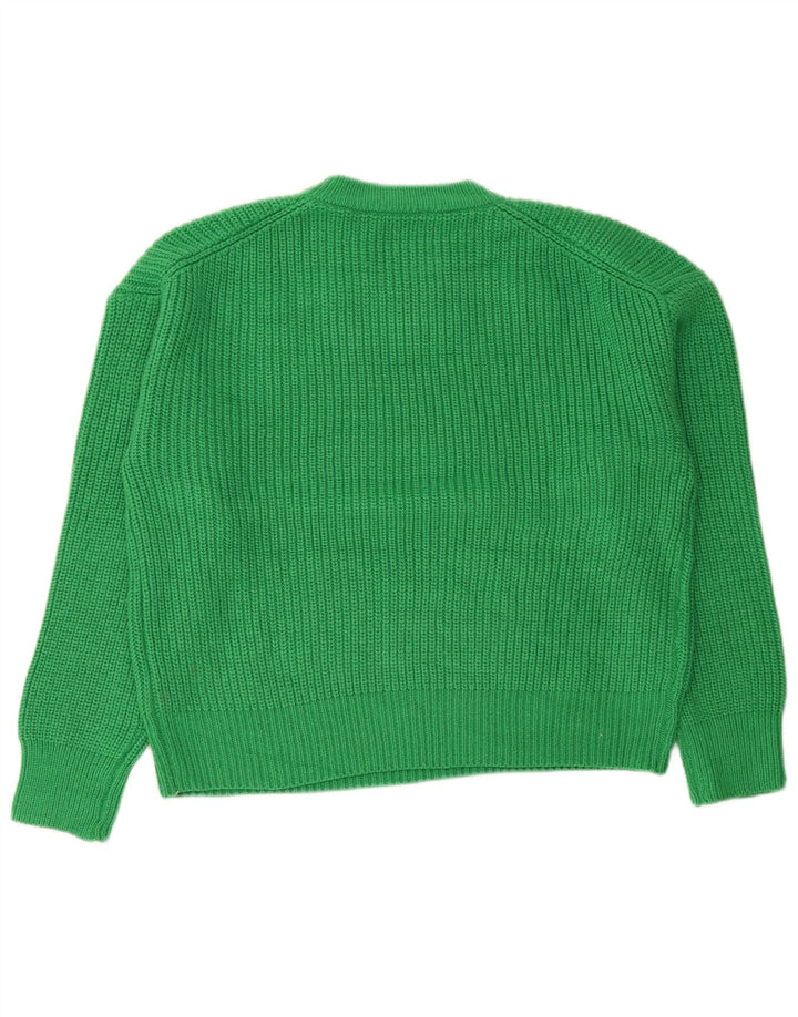 Zara suéter feminino oversized com gola redonda Reino Unido 14 acrílico verde médio