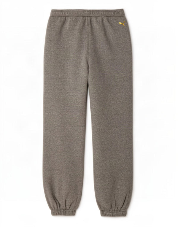 Calça esportiva feminina Puma Joggers UK 10 pequena cinza manchada de algodão