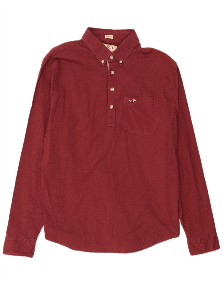 Camisa pulôver elástica masculina HOLLISTER grande algodão Borgonha