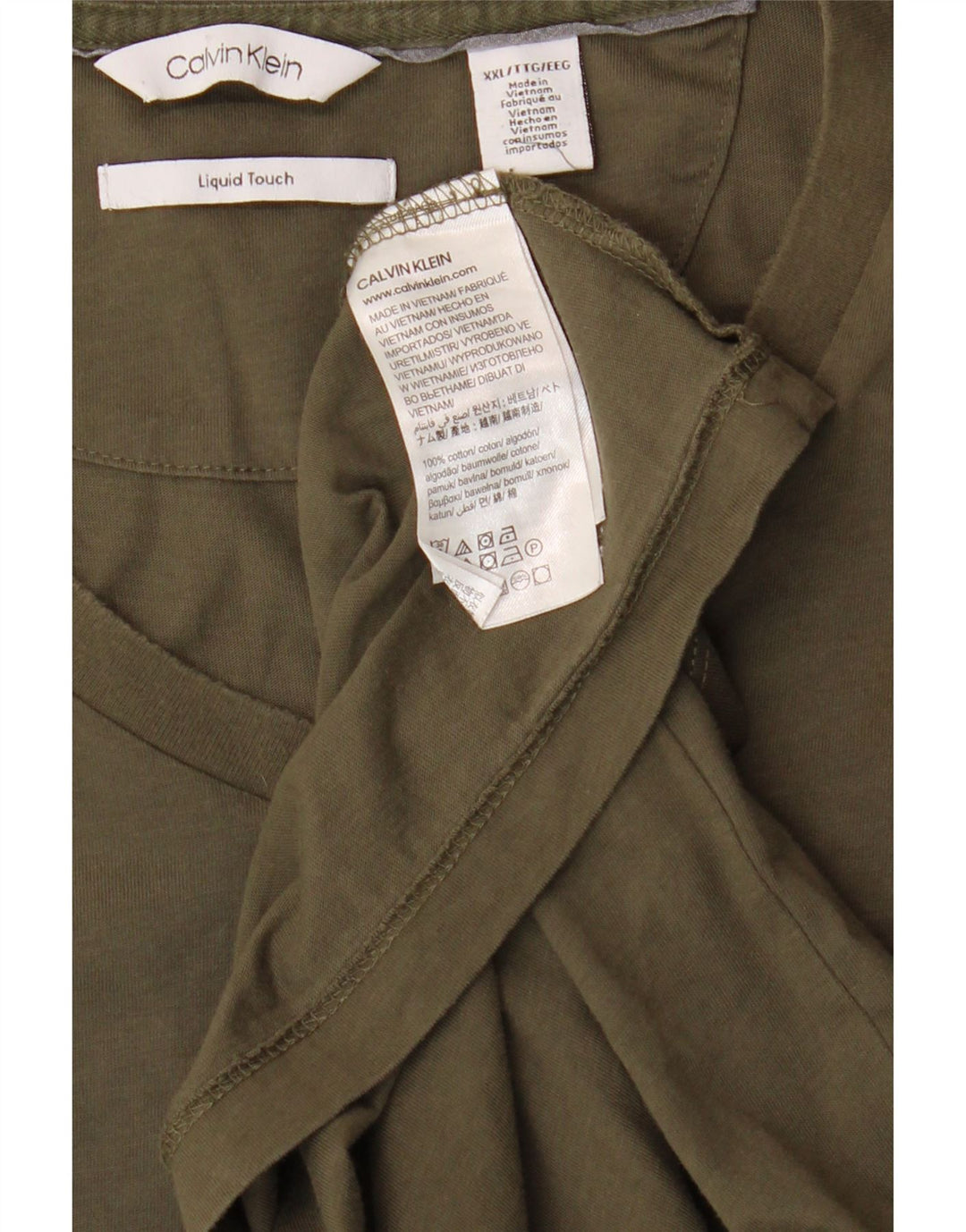 CALVIN KLEIN Mens Top Long Sleeve 2XL Green Cotton Vintage Calvin Klein and Second-Hand Calvin Klein from Messina Hembry 