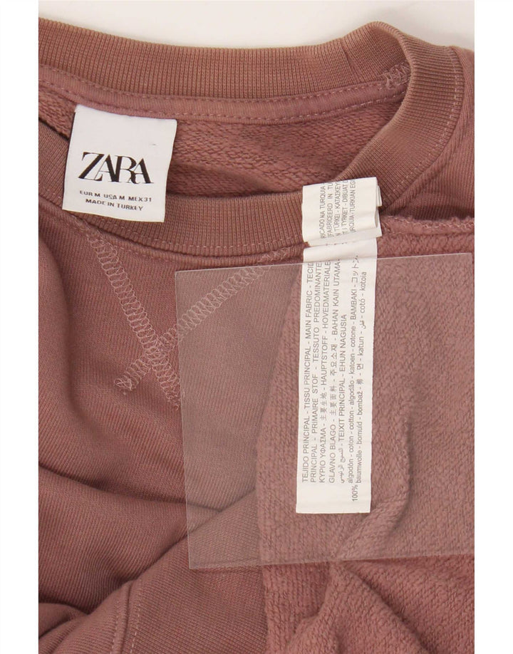Zara moletom feminino jumper UK 14 algodão marrom médio