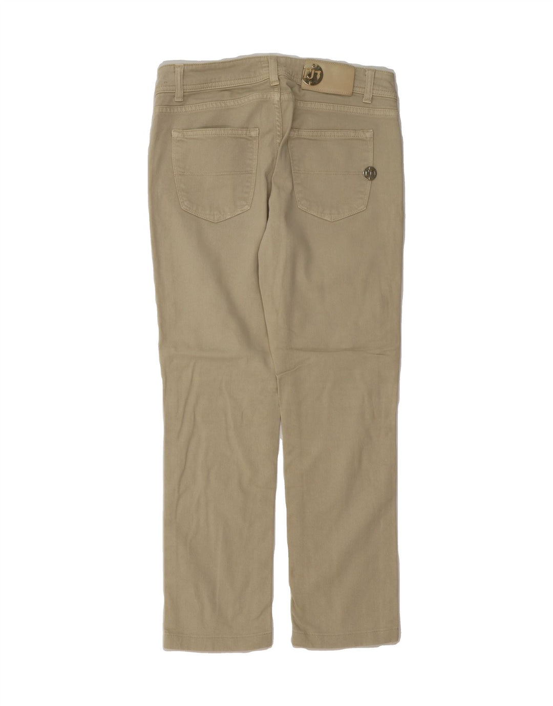 TRUSSARDI Womens Straight Casual Trousers W26 L26 Beige Cotton Vintage Trussardi and Second-Hand Trussardi from Messina Hembry 