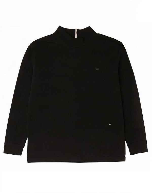Top feminino Carrera manga comprida UK 18 XL algodão preto