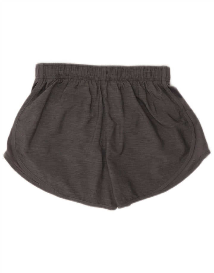 Shorts esportivos femininos Nike UK 8 pequeno poliéster manchado cinza