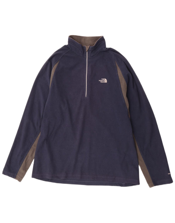 Suéter masculino de lã com gola zip The North Face XL azul marinho colorblock