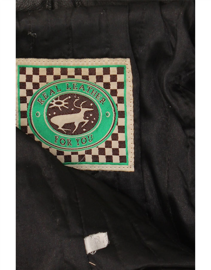 Jaqueta de couro masculina vintage IT 56 3XL couro preto