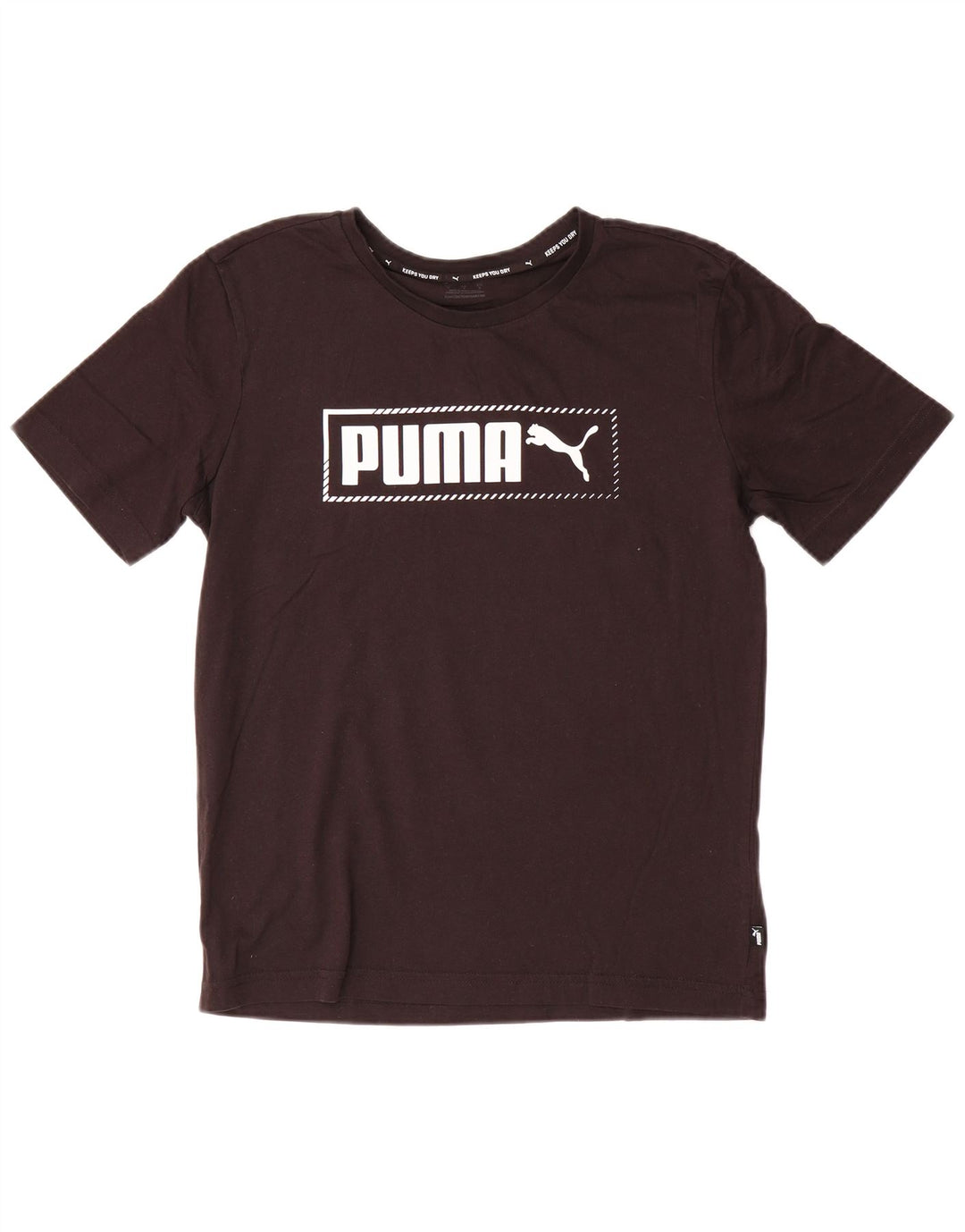 Puma Mens Graphic T-Shirt Top Pequeno Algodão Preto