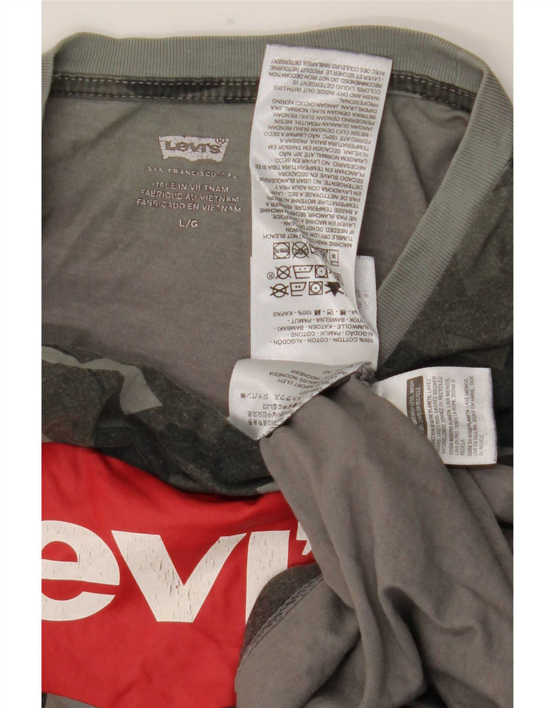 Camiseta gráfica masculina Levi's Top grande de algodão camuflado multicolorido